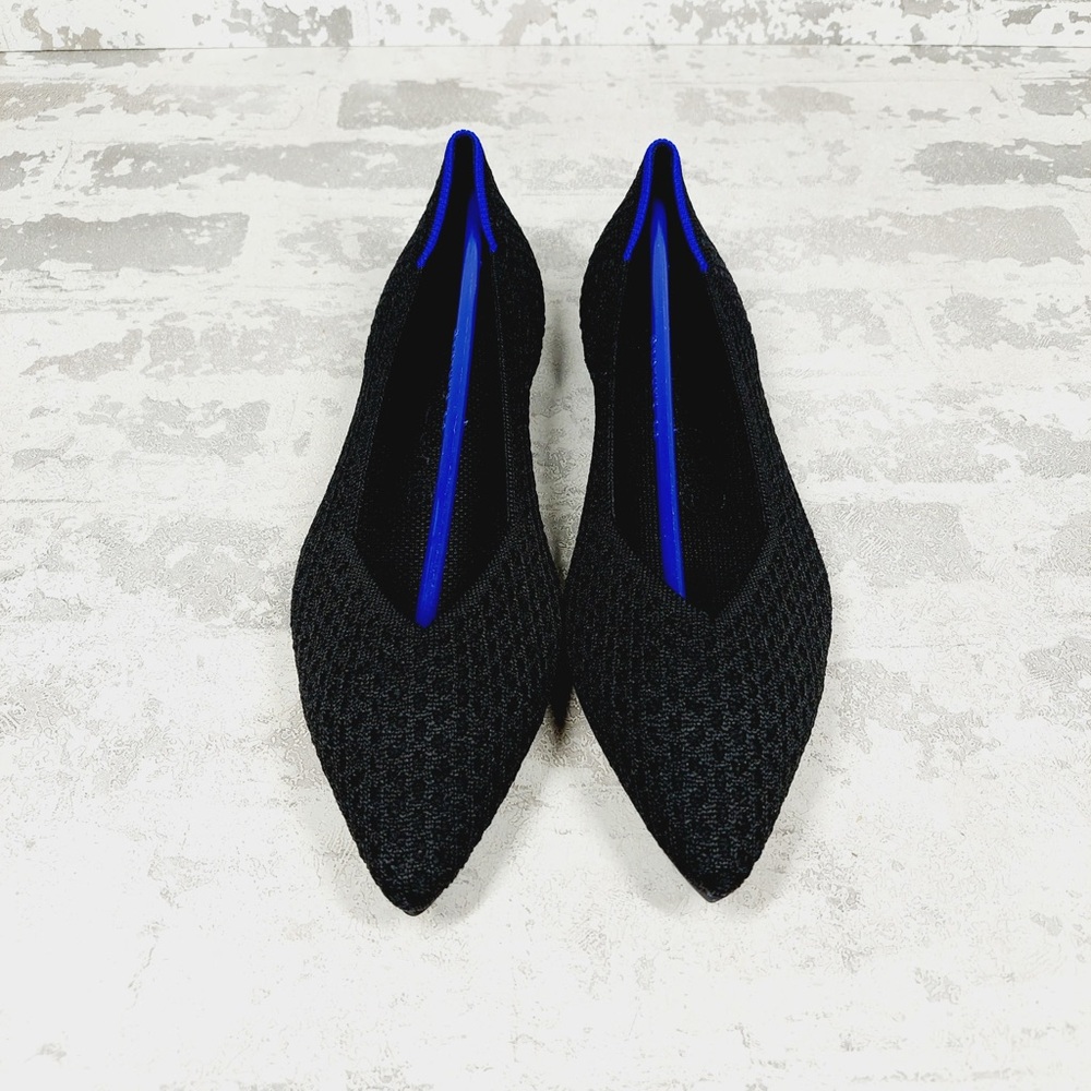Rothy's Black Knit Pointed Toe Flats